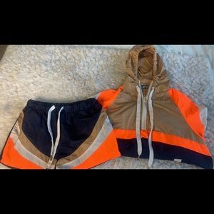 Womens Windbreaker short set